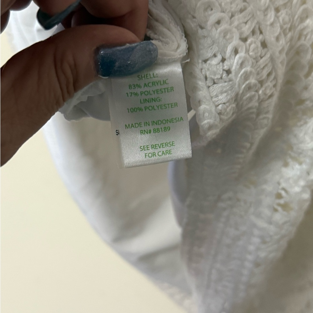 Lilly Pulitzer Jaimie Crochet Shift Dress, color resort white, size L - Picture 14 of 16
